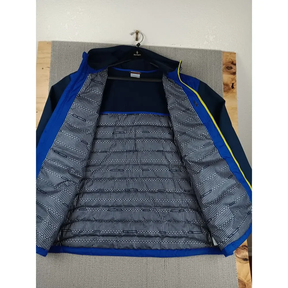 Columbia Oyanta Trail Hybrid Hooded Puffer Jacket Mens‎ XXL Blue Therma Coil Zip